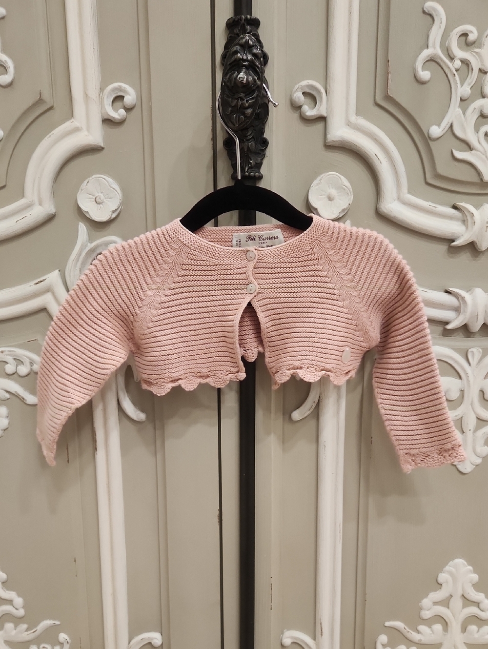 Pili Carrera Baby Girl Pink Baby Knit Bolero Cardigan Size 12 Months/ 1